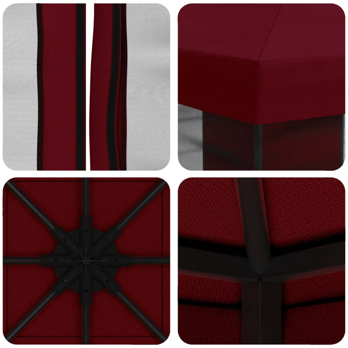 Foișor de grădină cu pereți laterali 3 x 3 m Burgundy - WALTI WALTI