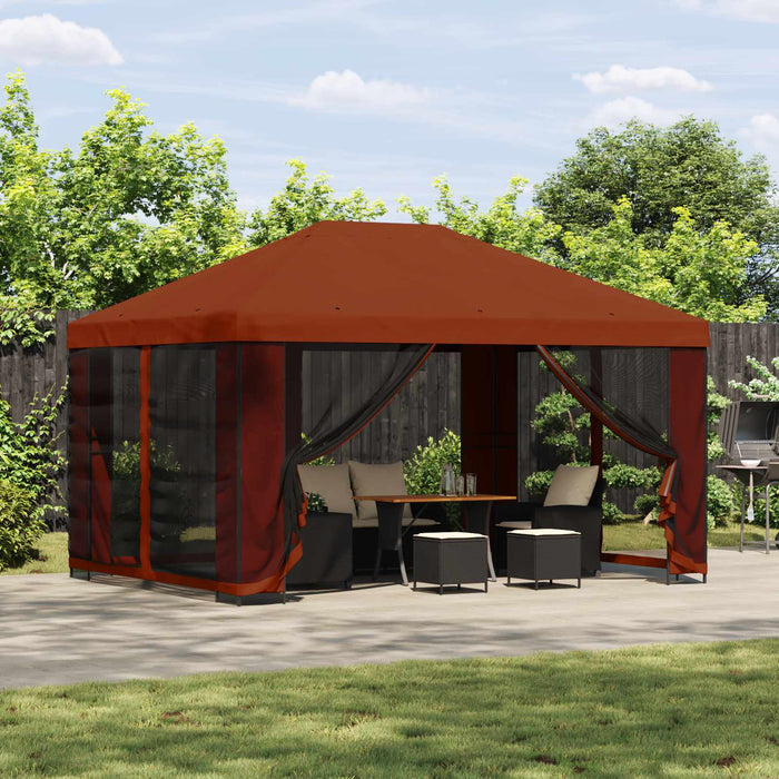 Foișor 4 × 3 m Terracota Poliester și oțel 190 - WALTI WALTI
