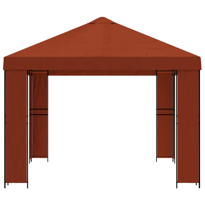 Foișor 4 × 3 m Terracota Poliester și oțel 190 - WALTI WALTI