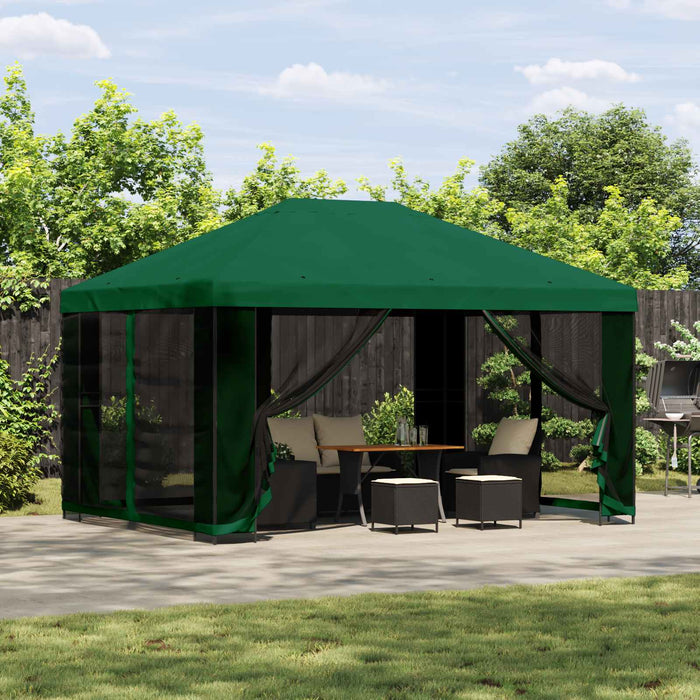 Foișor 4 × 3 m Verde Poliester și oțel 190 - WALTI WALTI