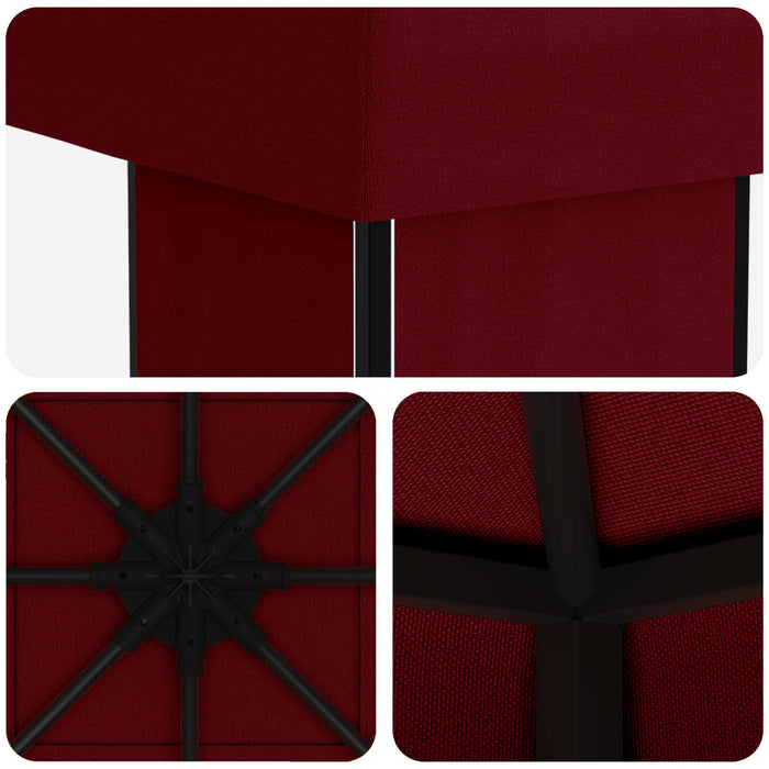 Foișor 4 × 3 m Burgundy Poliester și oțel 190 - WALTI WALTI