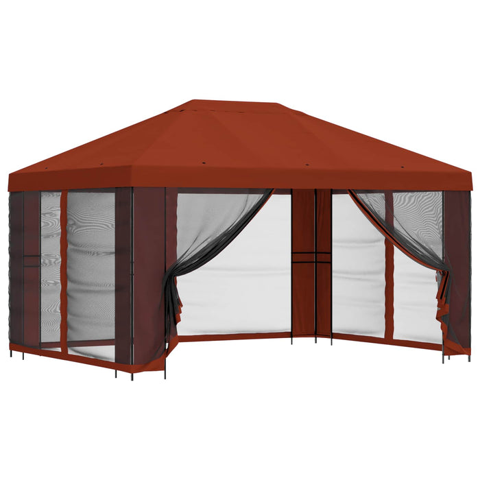 Pavilion cu panouri laterale 4 × 3 m Terracota WALTI