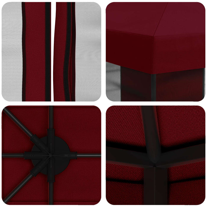 Foișor de grădină cu pereți laterali 4 × 3 m Burgundy - WALTI WALTI