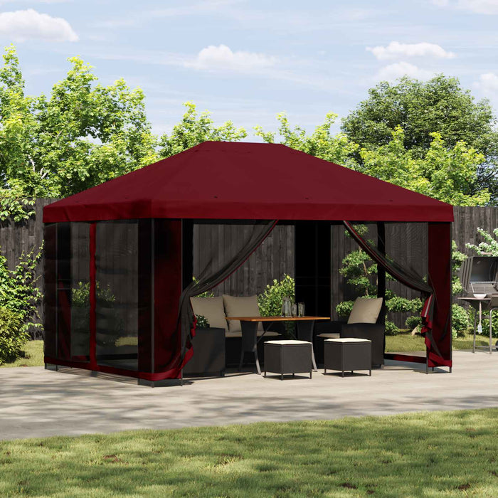 Foișor de grădină cu pereți laterali 4 × 3 m Burgundy - WALTI WALTI