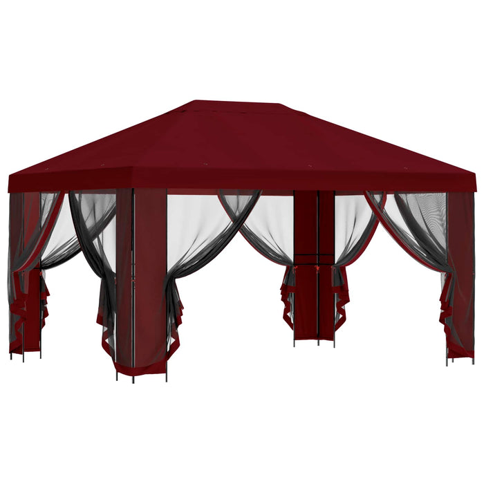 Foișor de grădină cu pereți laterali 4 × 3 m Burgundy - WALTI WALTI