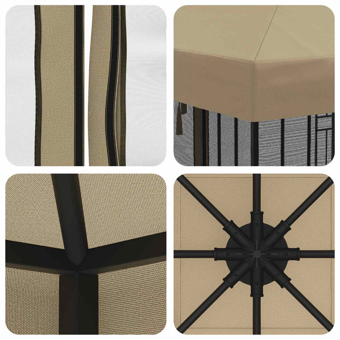 Copertină pentru Foișor cu Perete laterale 6 x 3 m Bej WALTI