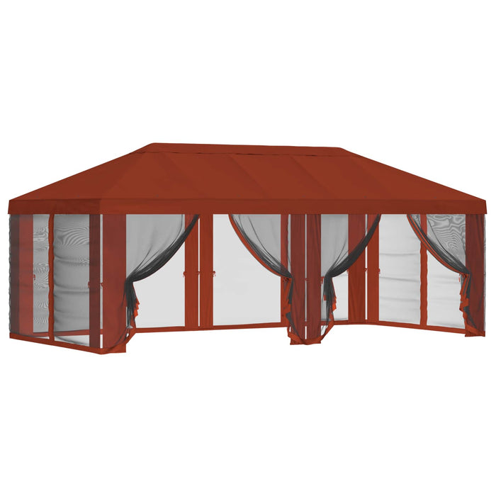 Copertină pentru Foișor cu Perete laterale 6 x 3 m Terracota WALTI