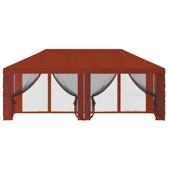 Copertină pentru Foișor cu Perete laterale 6 x 3 m Terracota WALTI