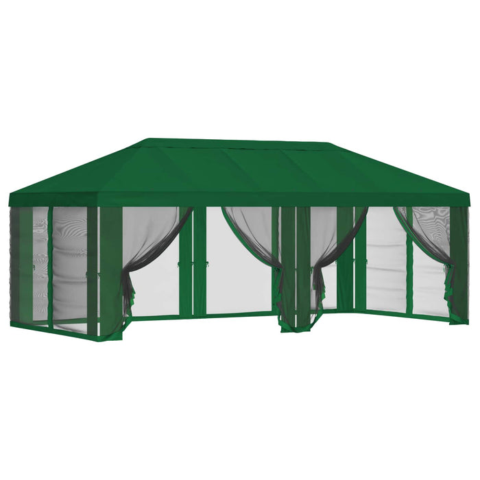 Copertină pentru Foișor cu Perete laterale 6 x 3 m Verde WALTI