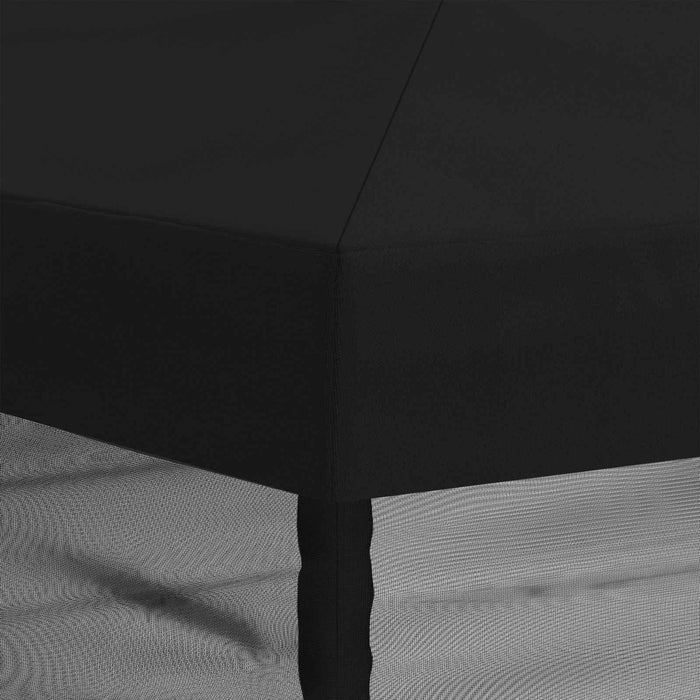 Copertină pentru Foișor cu Perete laterale 6 x 3 m Negru WALTI