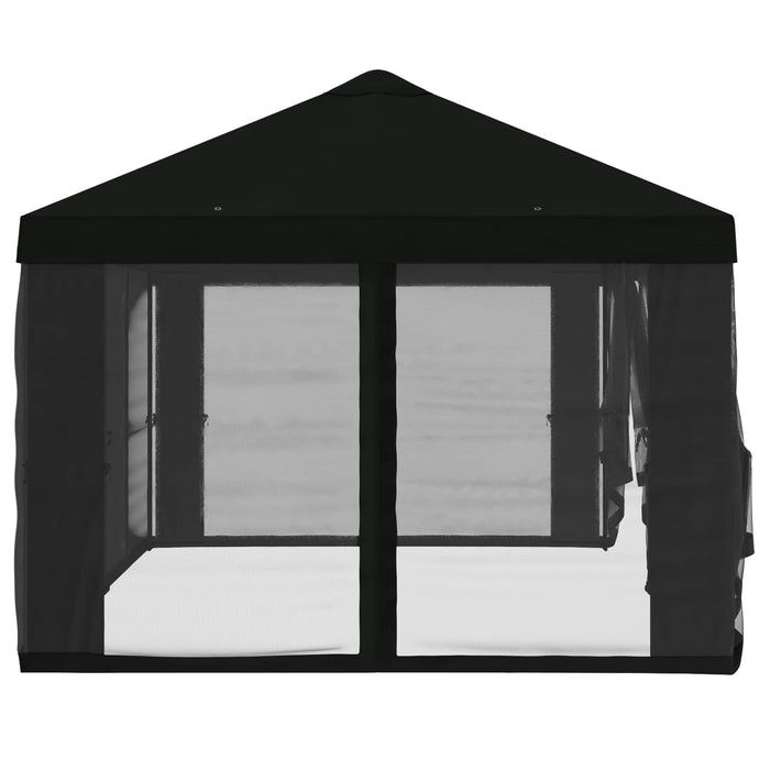 Copertină pentru Foișor cu Perete laterale 6 x 3 m Negru WALTI
