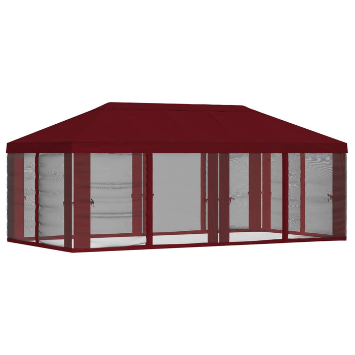 Copertină pentru Foișor cu Perete laterale 6 x 3 m Burgundy WALTI