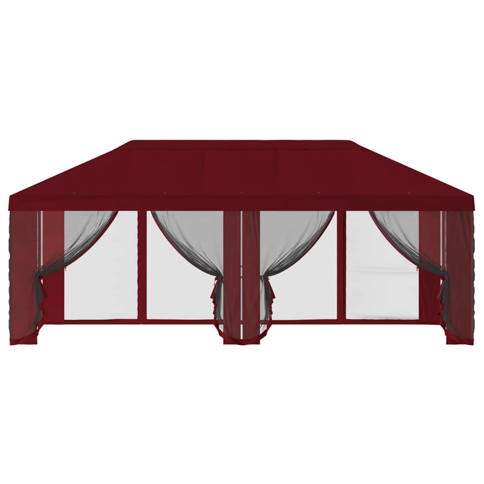 Copertină pentru Foișor cu Perete laterale 6 x 3 m Burgundy WALTI