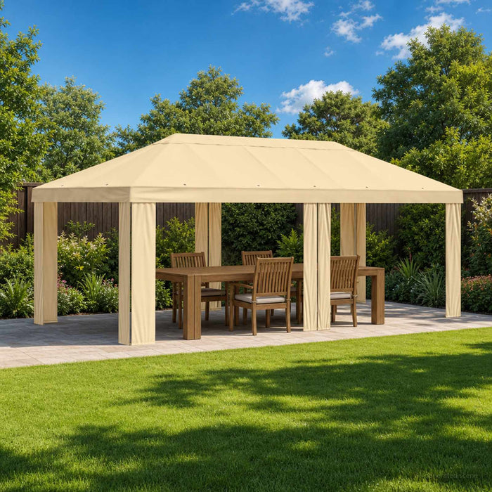 Copertină pentru Gazebo 6 x 3 m Crem Poliester 190 gsm WALTI