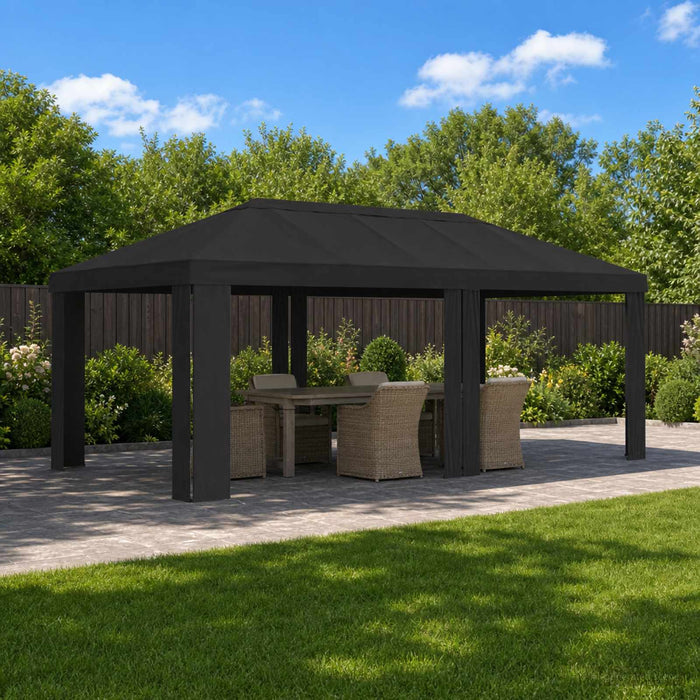 Copertină pentru Gazebo 6 x 3 m Antracit Poliester 190 gsm WALTI