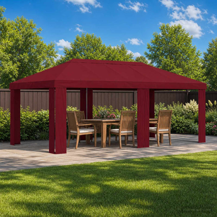 Copertină pentru Gazebo 6 x 3 m Burgundy Poliester 190 gsm WALTI