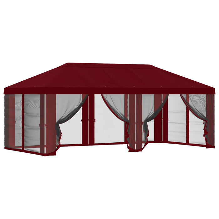 Copertină pentru Foișor cu Perete laterale Burgundy Poliester WALTI