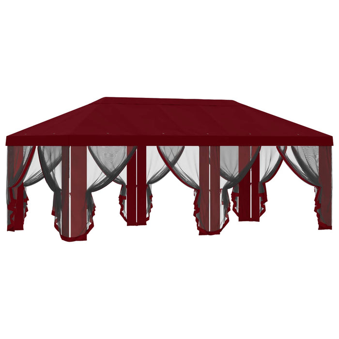 Copertină pentru Foișor cu Perete laterale Burgundy Poliester WALTI