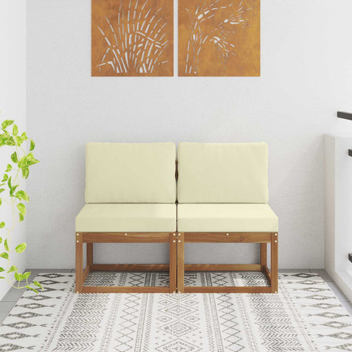 2 Bucată Canapea Medie pentru Exterior Lemn Solid de Acacia - WALTI WALTI