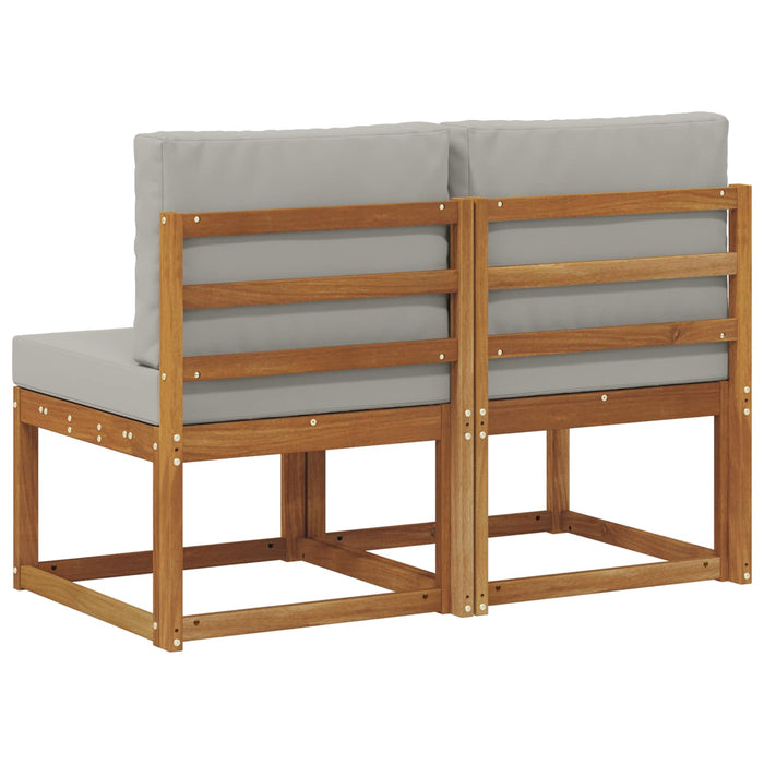 2 Bucată Canapea Medie pentru Exterior Lemn Solid de Acacia - WALTI WALTI