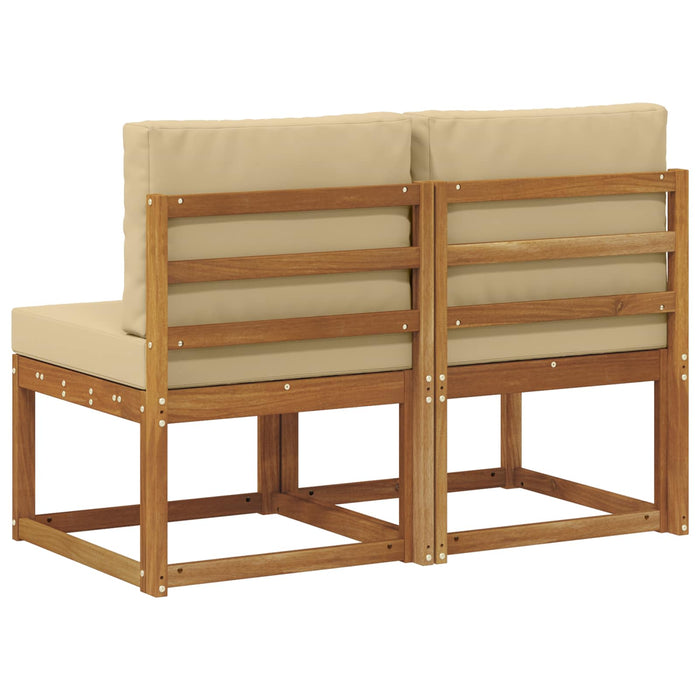 2 Bucată Canapea Medie pentru Exterior Lemn Solid de Acacia - WALTI WALTI