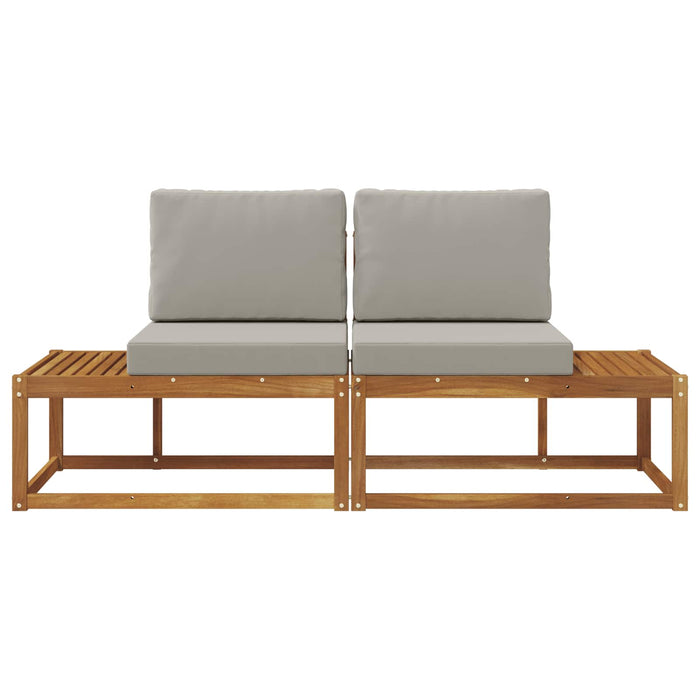 Canapea de exterior cu pernă 2 Bucată Gri natural și deschis - WALTI WALTI
