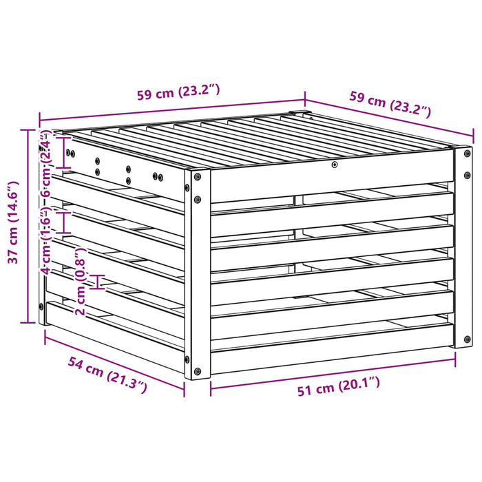 Taburet pentru exterior Lemn Solid de Acacia natural - WALTI WALTI