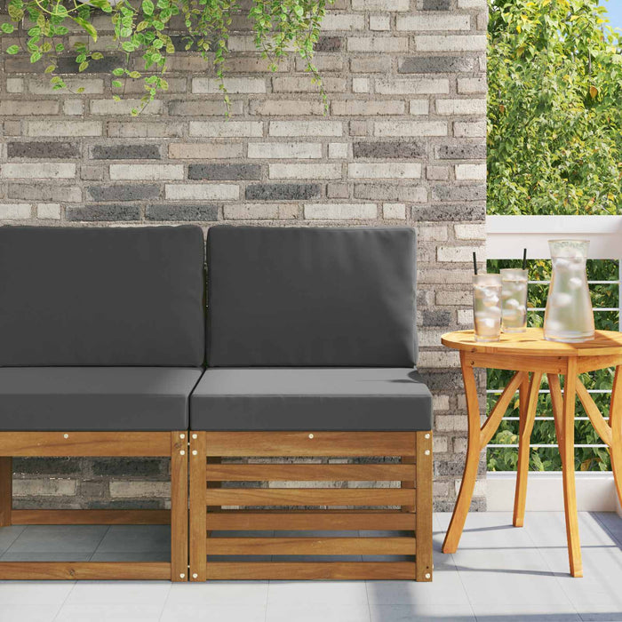 Canapea Medie pentru Exterior Lemn Solid de Acacia natural - WALTI WALTI