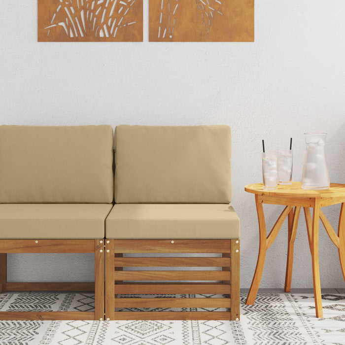 Canapea Medie pentru Exterior Lemn Solid de Acacia natural - WALTI WALTI
