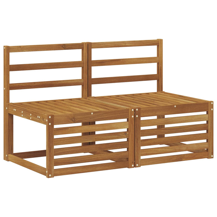 2 Bucată Canapea Medie pentru Exterior Lemn Solid de Acacia - WALTI WALTI