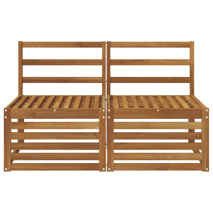 2 Bucată Canapea Medie pentru Exterior Lemn Solid de Acacia - WALTI WALTI