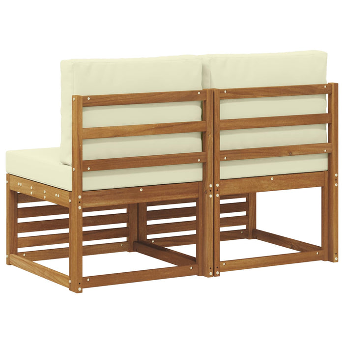 2 Bucată Canapea Medie pentru Exterior Lemn Solid de Acacia - WALTI WALTI
