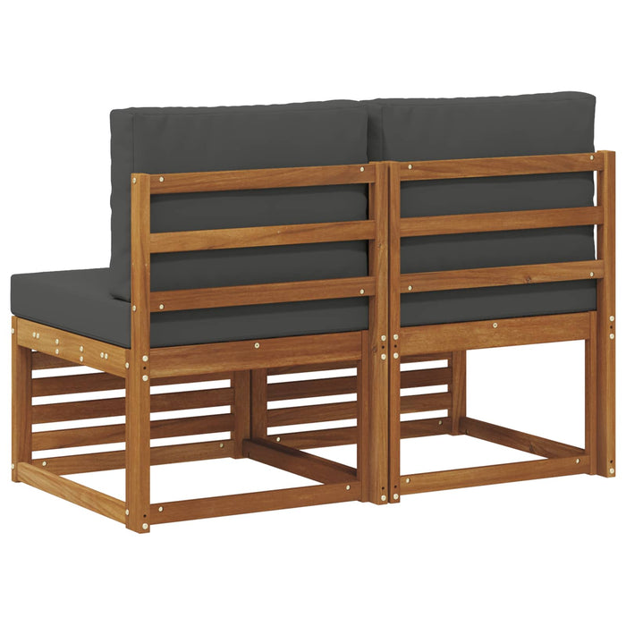 2 Bucată Canapea Medie pentru Exterior Lemn Solid de Acacia - WALTI WALTI