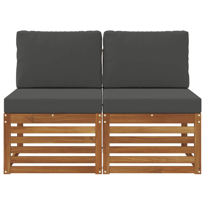 2 Bucată Canapea Medie pentru Exterior Lemn Solid de Acacia - WALTI WALTI