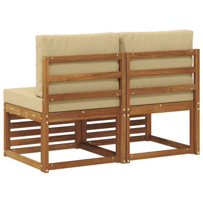 2 Bucată Canapea Medie pentru Exterior Lemn Solid de Acacia - WALTI WALTI