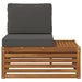 Canapea de exterior cu braț final natural 91 x 63 x 73 cm - WALTI WALTI