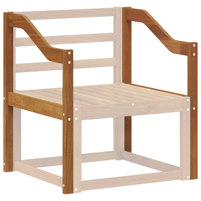 Brat 2 pcs natural 59 x 4 x 73 cm Lemn Solid de Acacia WALTI