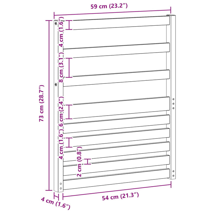 Cotiere 2 pcs Maro 59 x 4 x 73 cm Lemn compozit WALTI