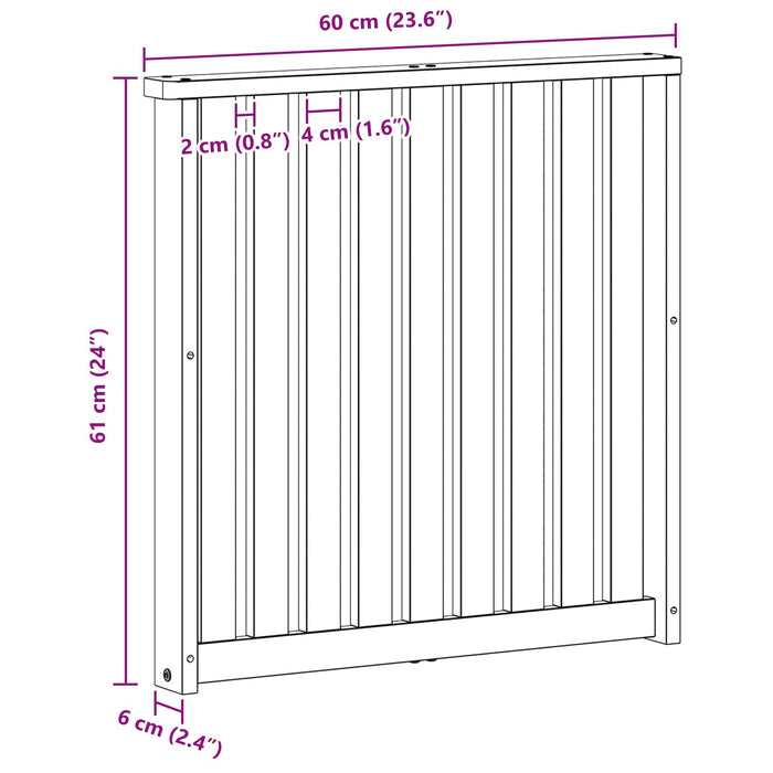 Brate 2 pcs Maro 60 x 6 x 61 cm Lemn compozit WALTI