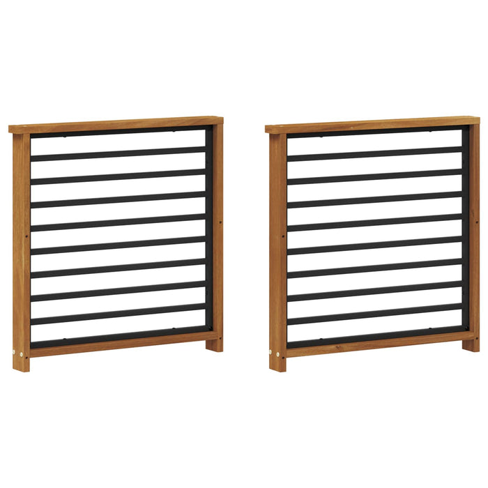 Brat 2 pcs natural 60 x 6 x 61 cm Lemn Solid de Acacia WALTI