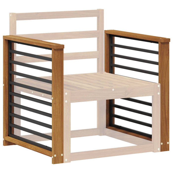 Brat 2 pcs natural 60 x 6 x 61 cm Lemn Solid de Acacia WALTI