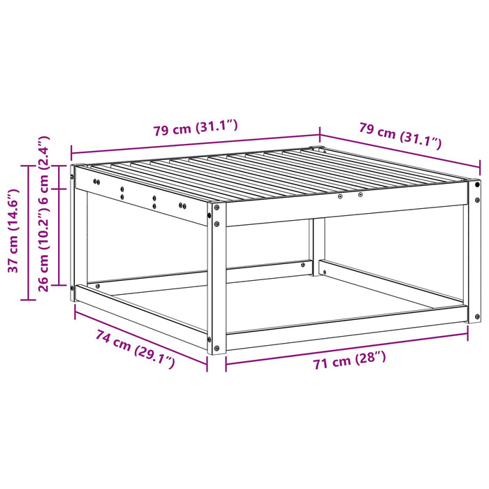 Taburet pentru exterior Lemn Solid de Acacia natural - WALTI WALTI
