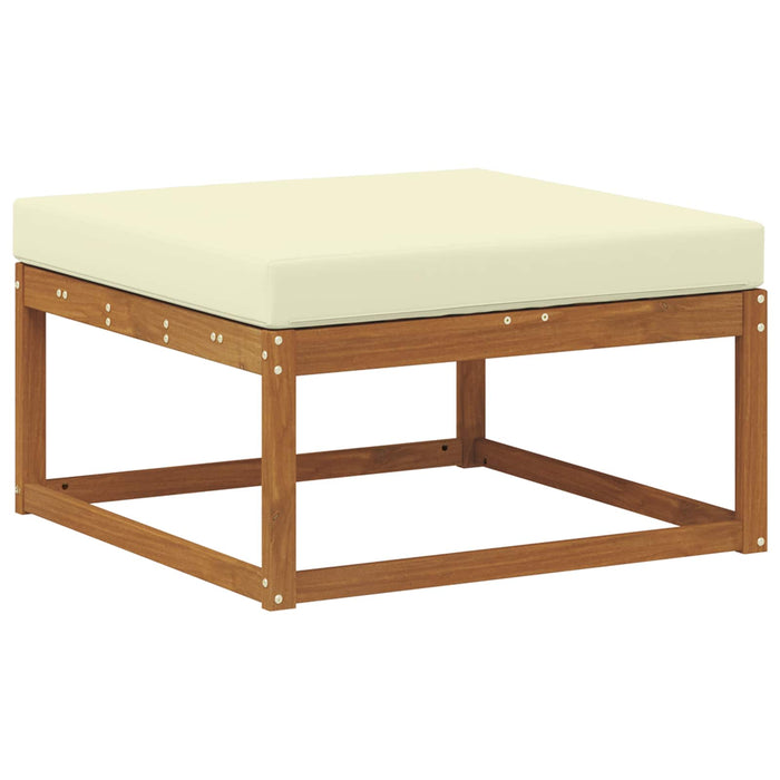 taburet Lemn Solid de Acacia Natural și Crem - WALTI WALTI