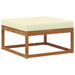 taburet Lemn Solid de Acacia Natural și Crem - WALTI WALTI