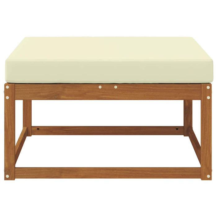 taburet Lemn Solid de Acacia Natural și Crem - WALTI WALTI