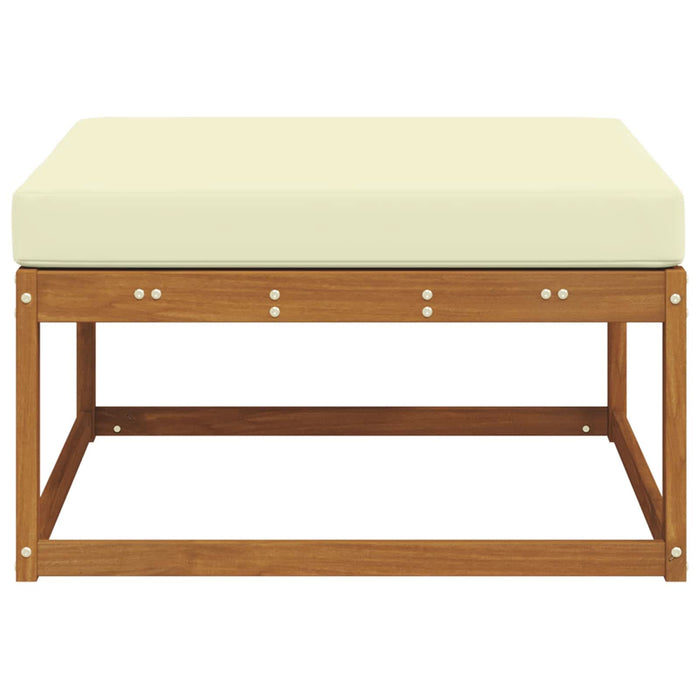 taburet Lemn Solid de Acacia Natural și Crem - WALTI WALTI