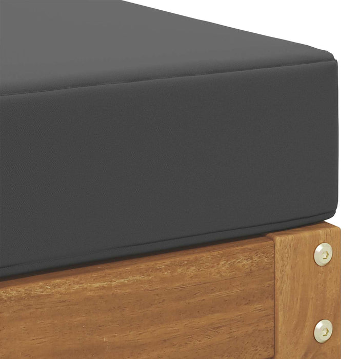taburet Lemn Solid de Acacia Natural și Antracit - WALTI WALTI
