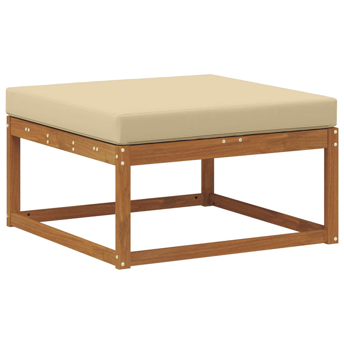taburet Lemn Solid de Acacia Natural și Bej - WALTI WALTI