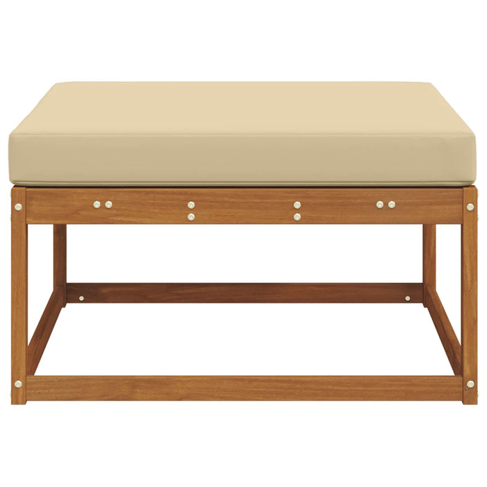 taburet Lemn Solid de Acacia Natural și Bej - WALTI WALTI