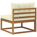 Sofa de mijloc Lemn Solid de Acacia Natural și Crem - WALTI WALTI